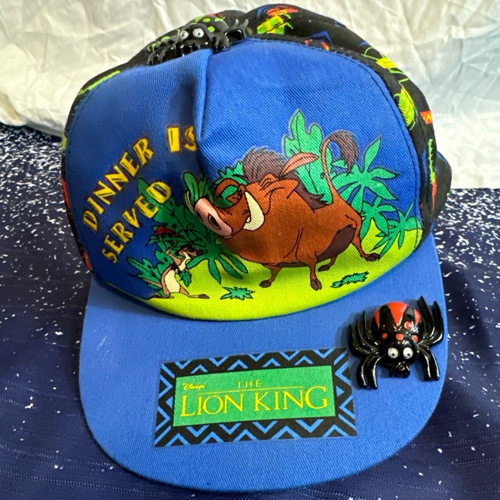 Disney The Lion King Vintage Cap Hat Timon Pumbaa Bug Dinner Served Children 4-7